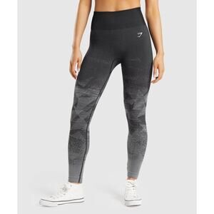 Gymshark Adapt Ombre leggings seamless high rise geometric black gray NWOT small